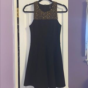 Aqua Black & Gold Jeweled Dress